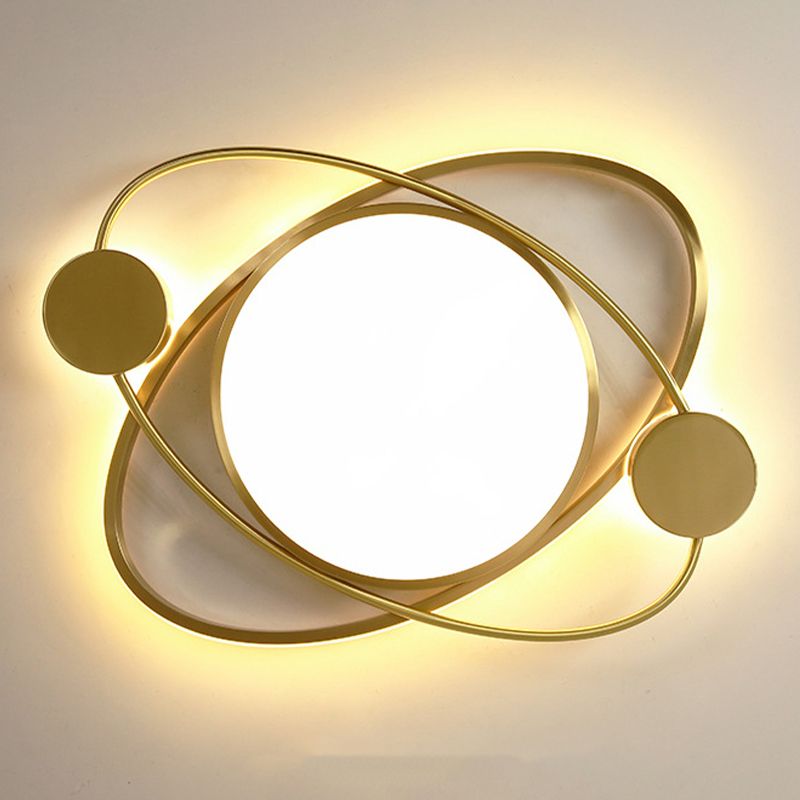 Modernism Flush Mount Ceiling Light Gold Flush Lighting with Metal for Bedroom