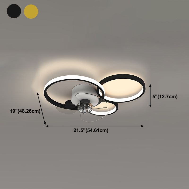 Ceiling Fan Light Modern Style LED Ceiling Light Fixture for Bedroom