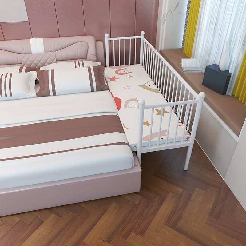 Standard Metal Bed Contemporary White Kids Bed with Mattress