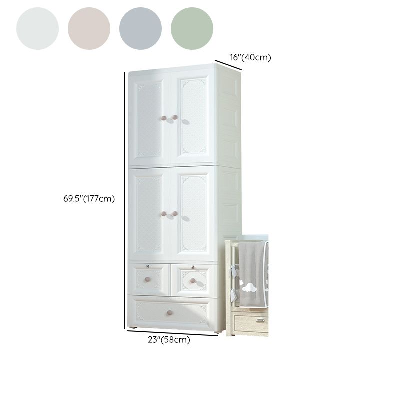 Contemporary Kid's Wardrobe Plastic Door Wardrobe Closet for Bedroom