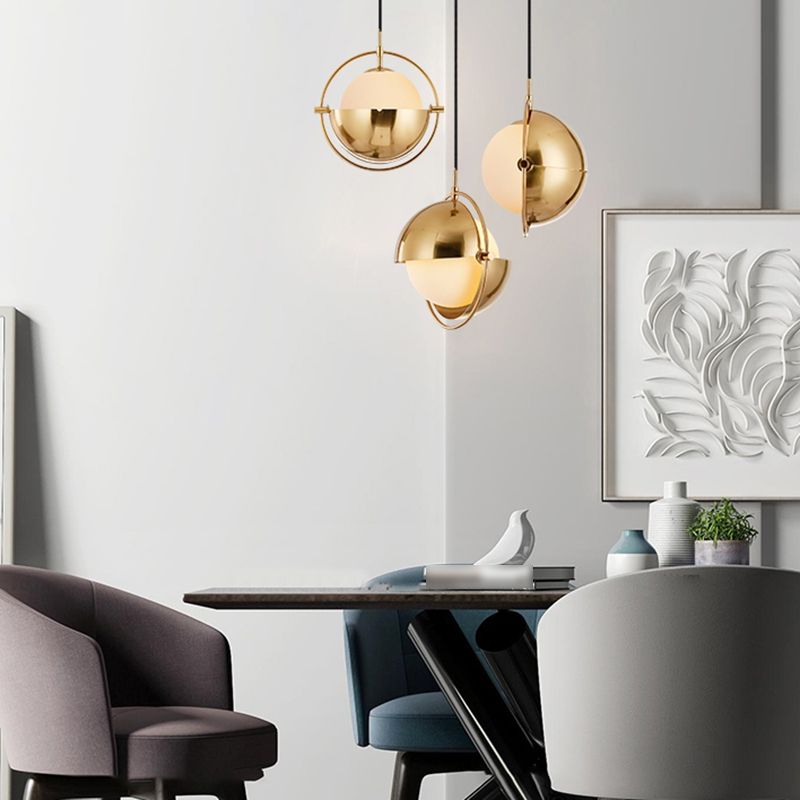 Round Metal Hanging Pendant Light Modern Style Suspension Pendant Light