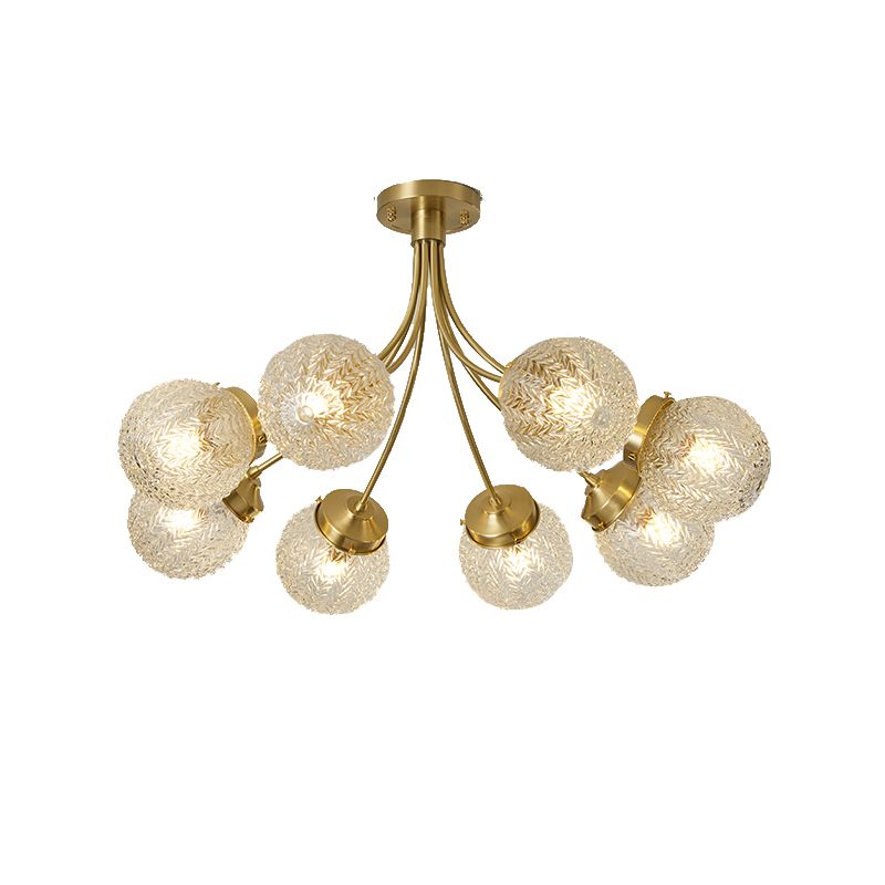 Nordic Style Copper Ceiling Lamp Ball Shape Ceiling Light for Living Room