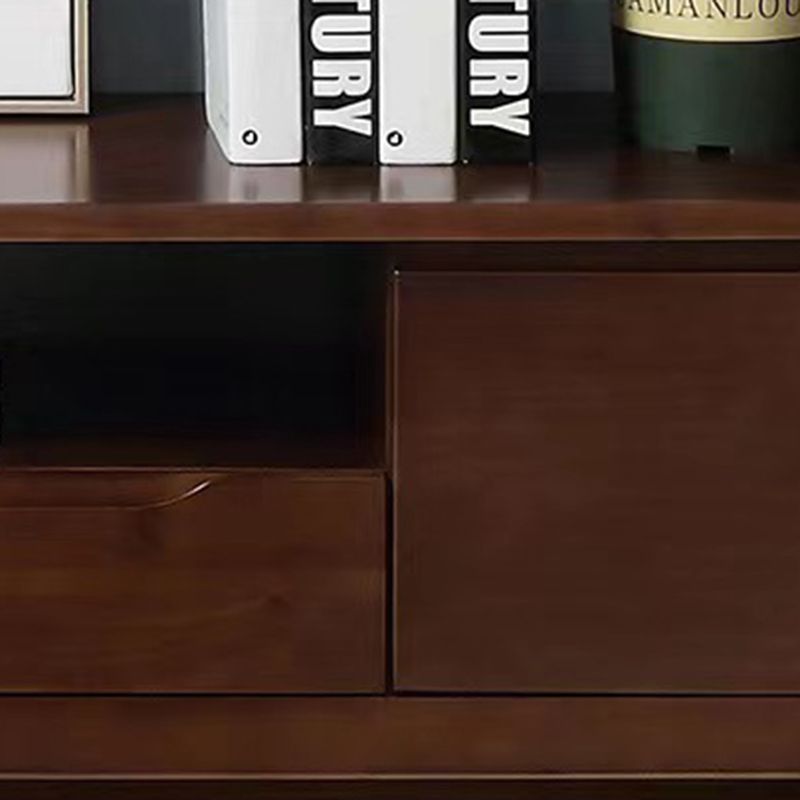 Scandinavian Media Console Solid Wood TV Console with Drawers