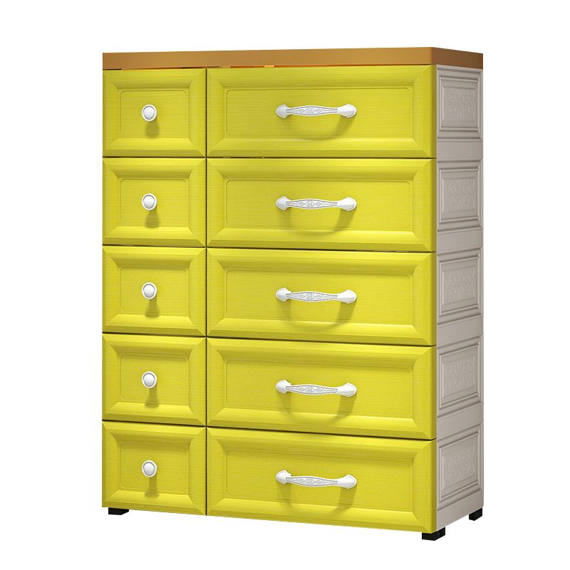 Scandinavian Vertical Kids Nightstand 10 Drawers Nursery Dresser