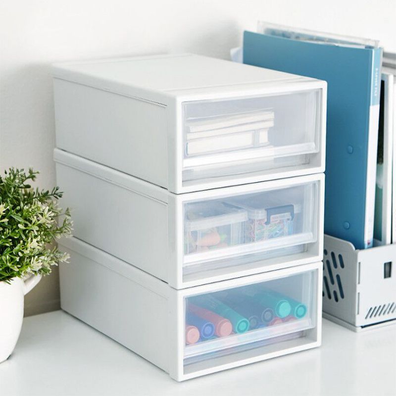 Modern Transparent Filing Cabinet Plastic Drawer File Cabinet for Office