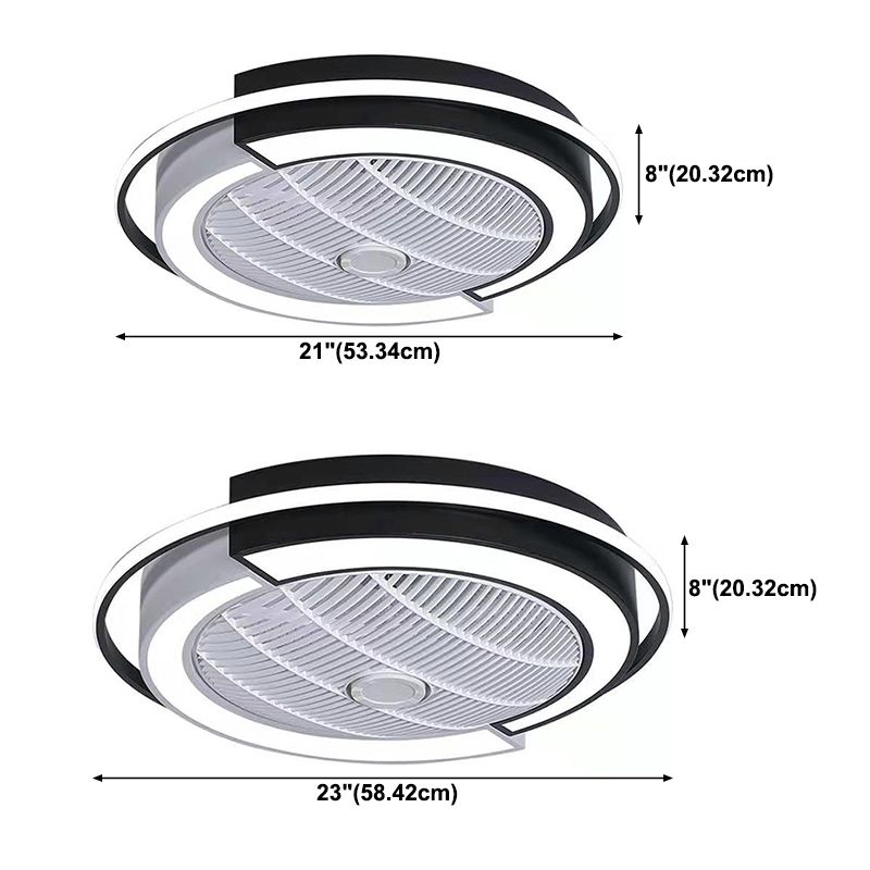 Modern Round LED Ceiling Fan Light Minimalism Flush Mount Light for Living Room