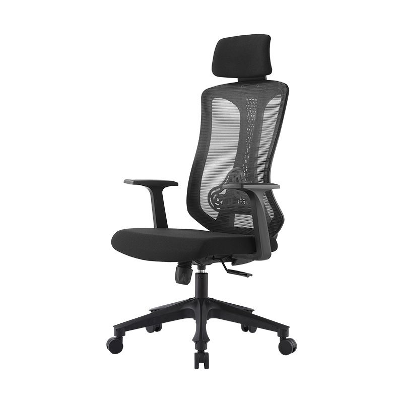 Contemporary High Back Office Chair Black Desk Microfiber Swivel Chair