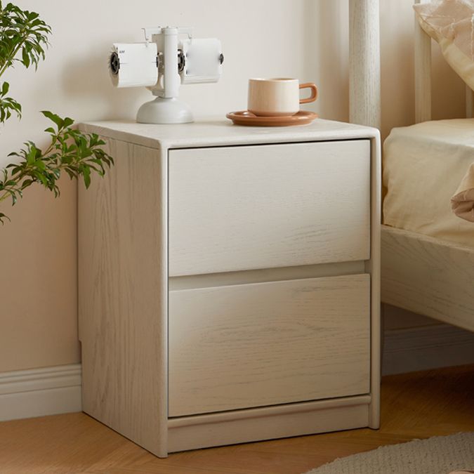 White Nursery Nightstand Wooden Nursery Nightstand with 2 Drawers