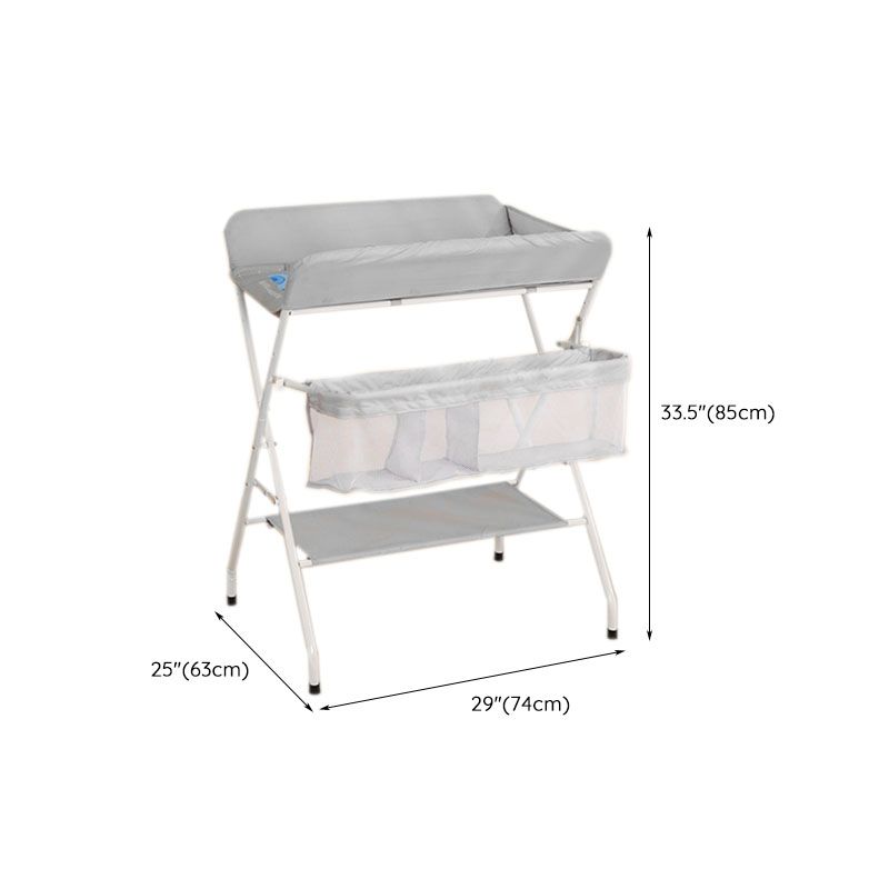 Modern Gray Baby Changing Table Flat Top Changing Table with Shelf