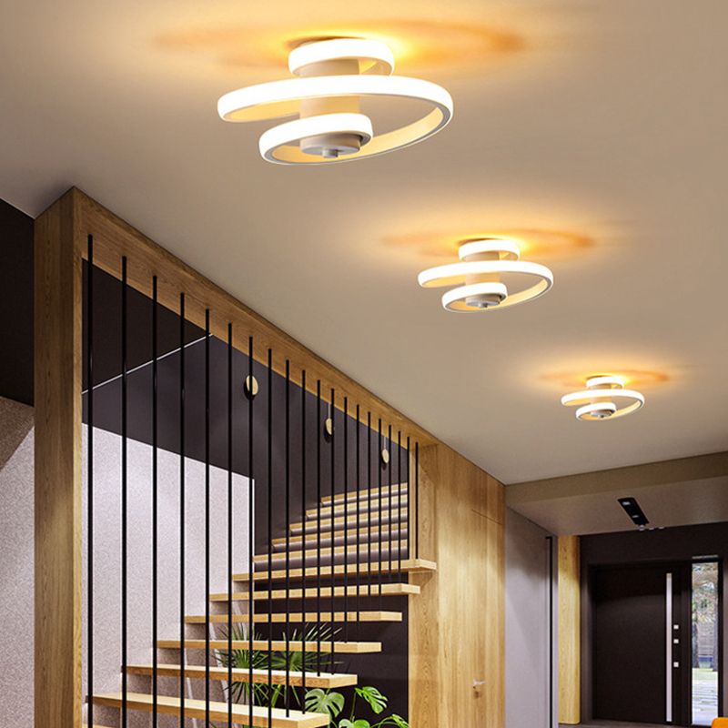 Metal Linear Shape Flush Mount Light Modern Style 1 Light Flush Ceiling Light Fixtures