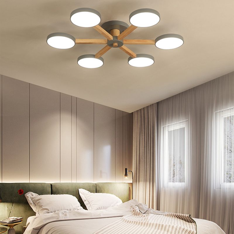 3/6/8-Light Modern Flush Mount Lighting Metal Ceiling Light for Living Room