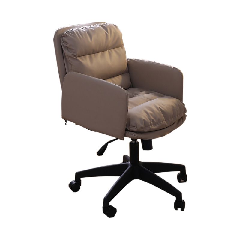 Padded Arms Working Chair Modern Mid Back Swivel Office Chair