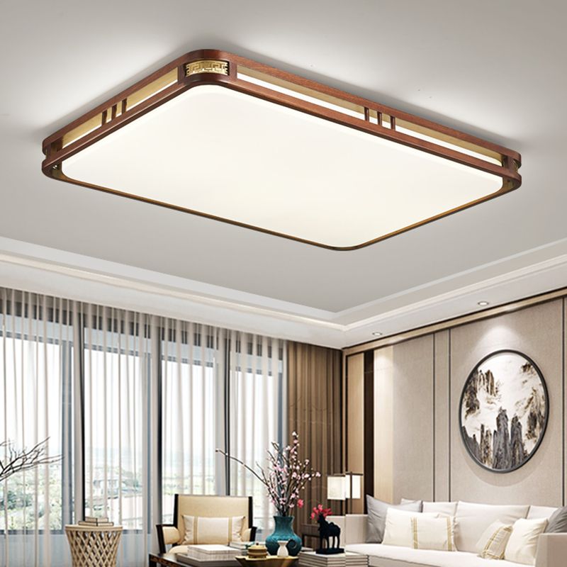 Minimalist Wood Flush Mount 1-Light LED Flush Mount Ceiling Light for Living Room