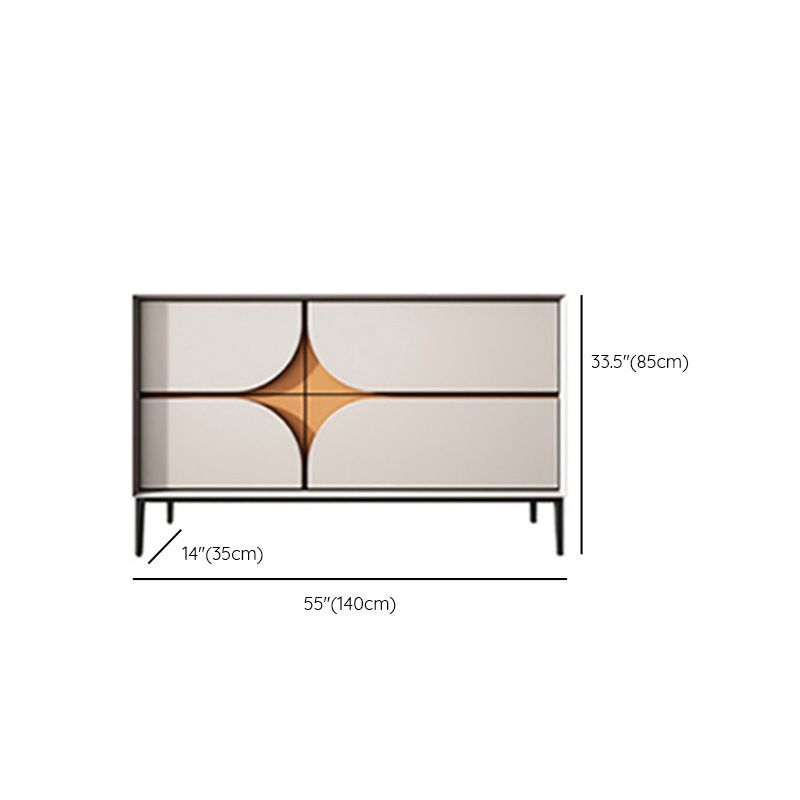 Glam Style Credenza Wood Side Board with Drawers and Cabinets