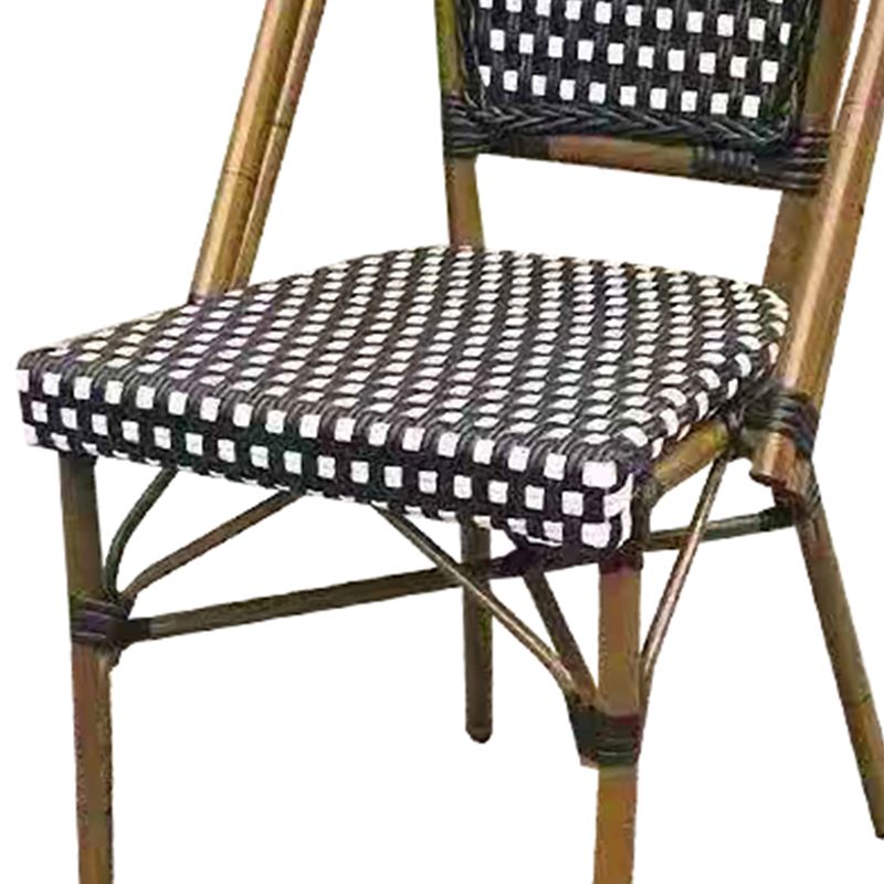 21" Wide Tropical Outdoor Chair Rattan Armles Dining Side Chair