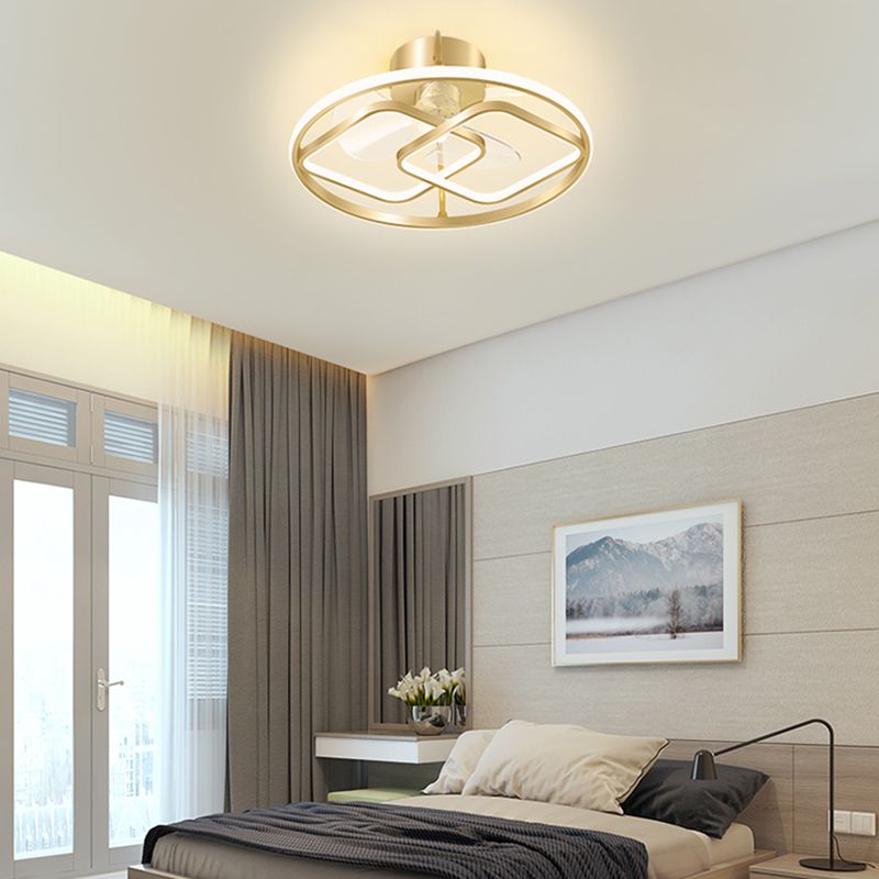 Ventilateurs de plafond géométrique en métal Multi lumières de style moderne LED Flush Light pour la chambre