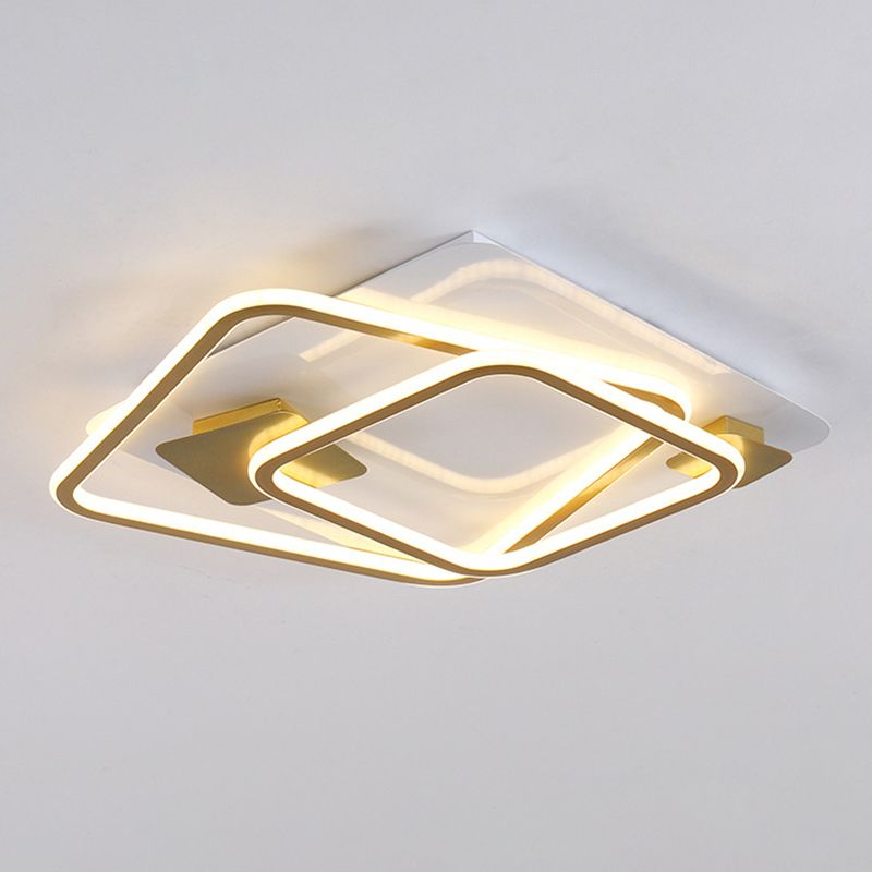 Contemporary Ceiling Lighting Gold Flush Mount Fixture with Metal for Living Room