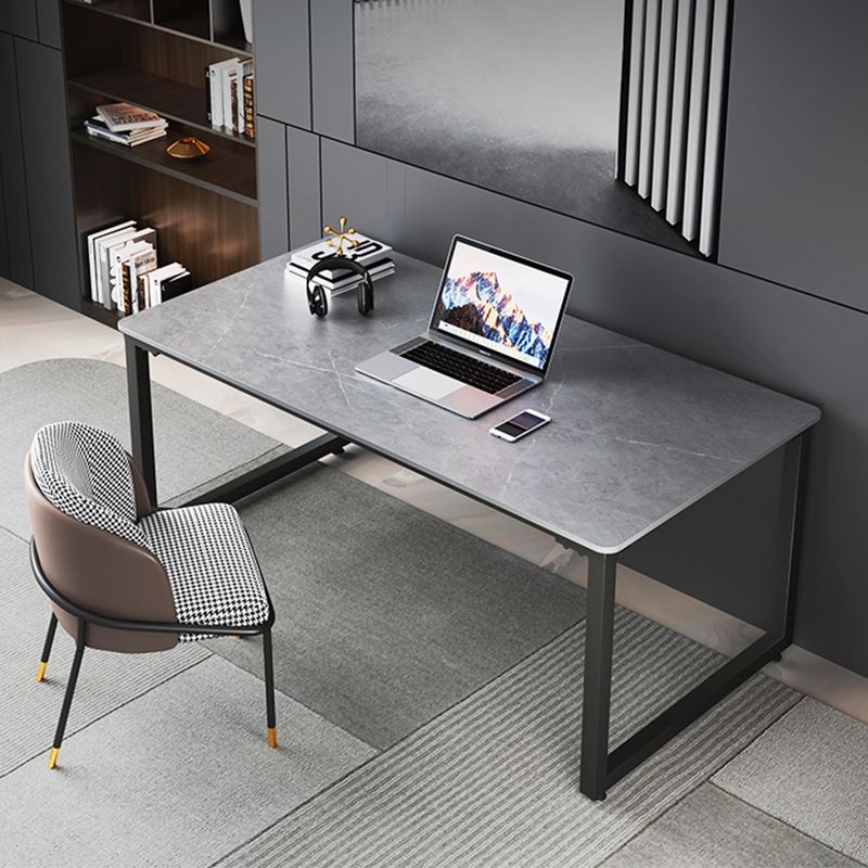 Stone Industrial Writing Desk Sled Rectangular Office Desk for Home