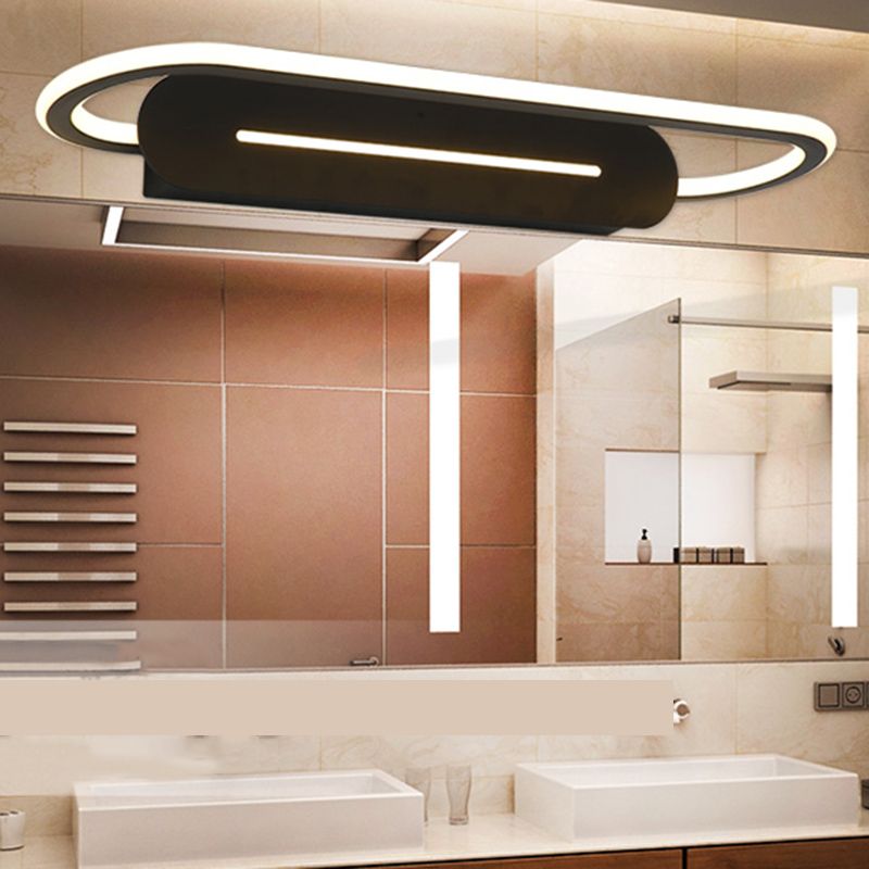 Loop Shaped Bathroom Vanity Sconce Metallic Minimalist LED Wall Mount Light Fixture