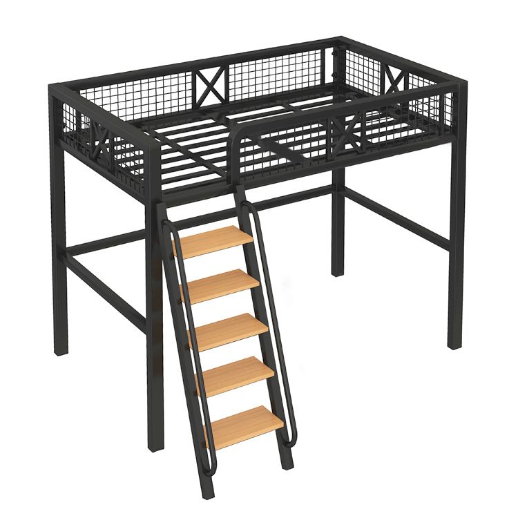 No Theme Kids Bed Gender Neutral Metal Loft Bed with Guardrail