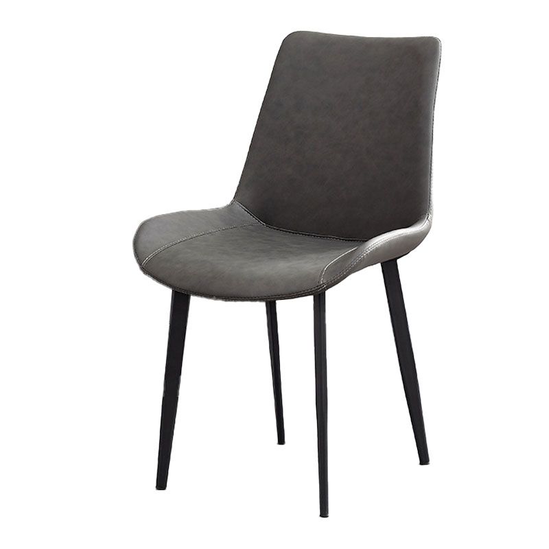 Contemporary Dining Chairs Kitchen Armless Side Chairs with Metal Legs