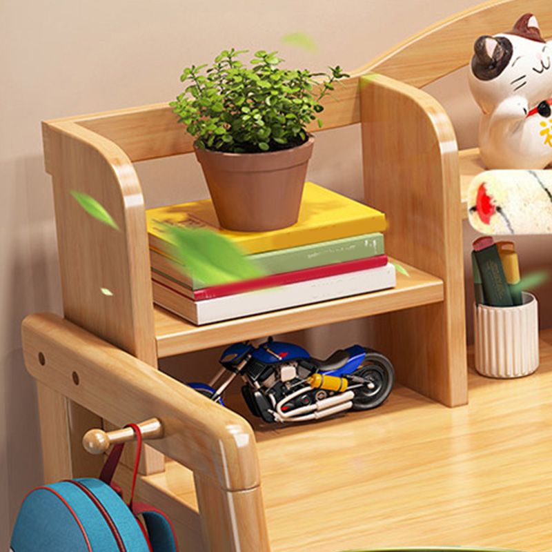 Adjustable Home Kids Desk 23.6" W Wooden Desk Kids Desk and Chair with Bookshelf