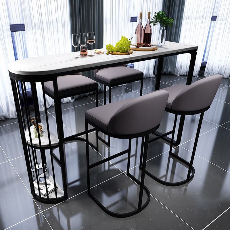 Contemporary Sintered Stone Table Dining Bar Counter Table for Kitchen