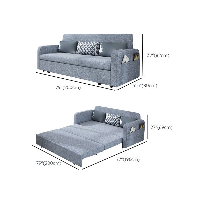 Fabric Square Arm Sleeper Contemporary Styled Futon Sleeper Sofa Bed