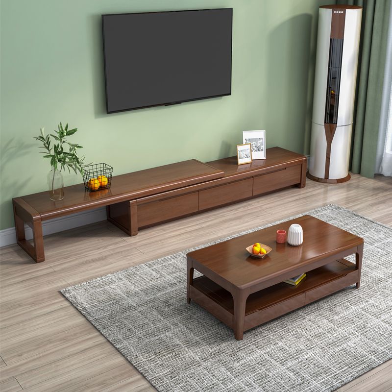 Solid Wood 71 - Inch TV Stand , Nordic TV Stand Console for TVs with 3 Drawers Included