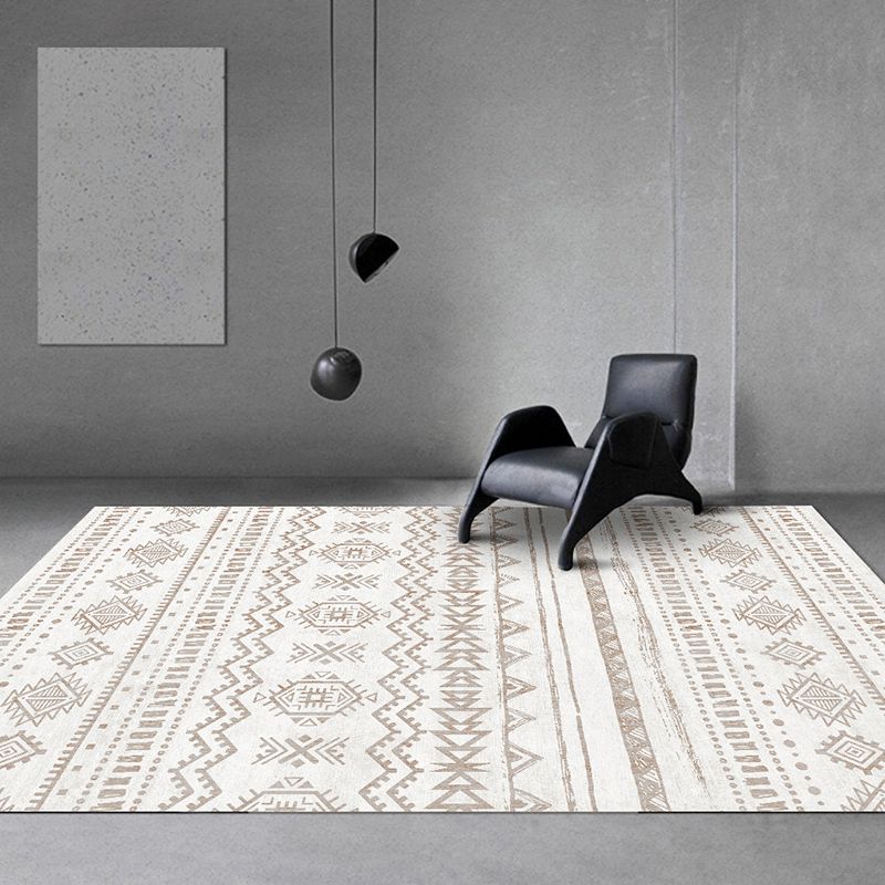 Light Color Home Decoration Carpet Bohemian Tribal Totem Area Rug Polyester with Non-Slip Backing Rug