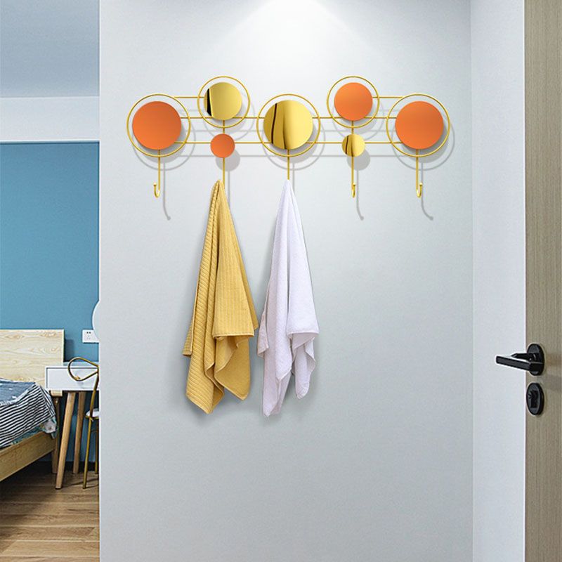 Contemporary Stainless Steel Coat Hanger Wall Mounted Orange Coat Rack