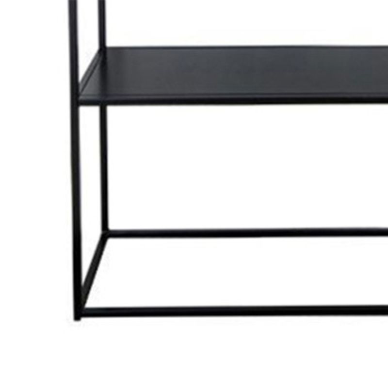 Contemporary Iron Console Table with Storage Shelf and Frame Base