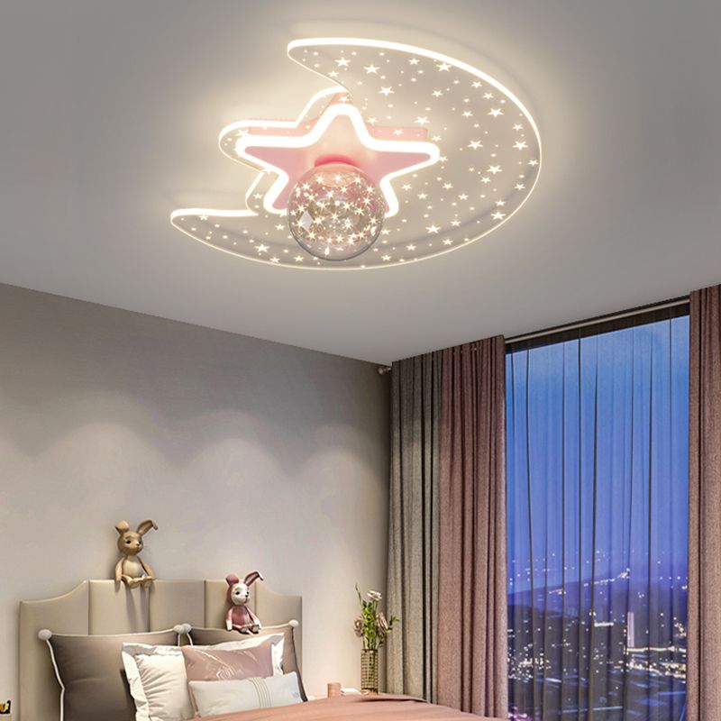 Metal Modern Flush Mount Geometric Shape Ceiling Light with Glass Shade for Living Room