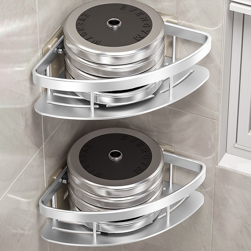 Minimalism Bathroom Hardware Set Silver Bath Shelf Bath Hardware Set