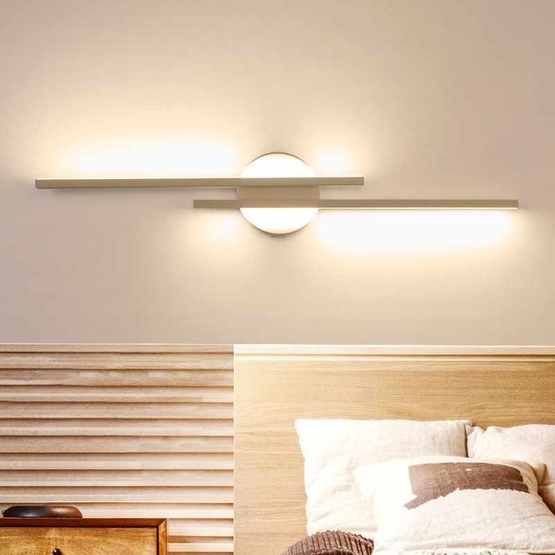 Moderne minimalistische stijl lineaire SCONCE -verlichtingsarmaturen Metal 2 Lichten Wandverlichting