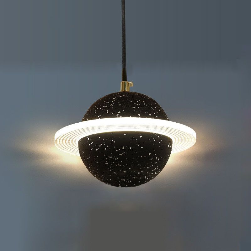 Contemporary Style Ball Pendant Lamp Stone Multi Lights Hanging Pendant Light