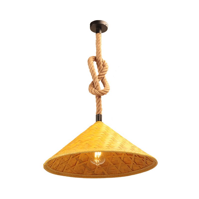 1 Luci a soffitto a sospensione leggera Rustic HAT ROPE KIT LIGHT RATTAN PENDANTE PER FARCHOUSE