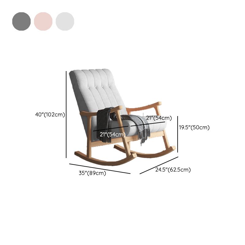 Wood Base Single Rocking Chair Lounge Leisure Lazy Chair for Living Room