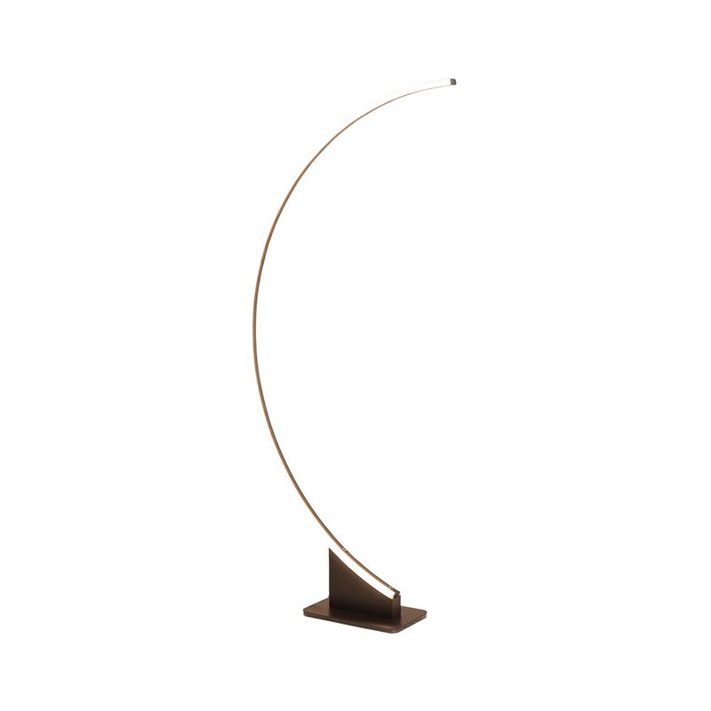 White/Coffee Arch Floor Lamp Minimalist LED Metal Floor Standing Lighting in Warm/White Light for Bedroom