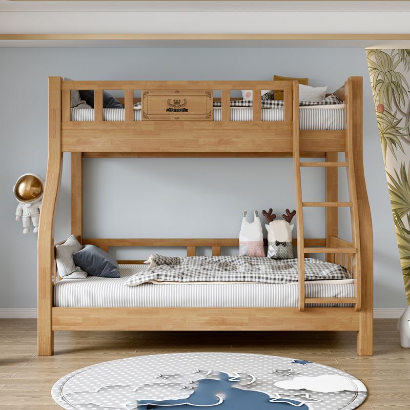 Scandinavian Kids Bed Gender Neutral Solid Wood Bunk Bed with Guardrail