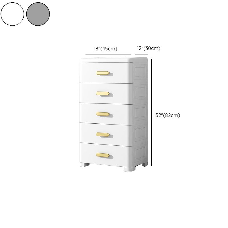 Scandinavian Vertical Plastic Kids Dressers with Drawers for Bedroom