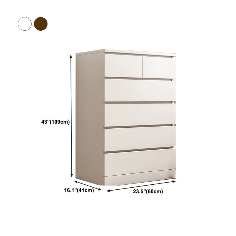 Modern Wooden Storage Chest Dresser Bedroom Storage Chest in White and Brown