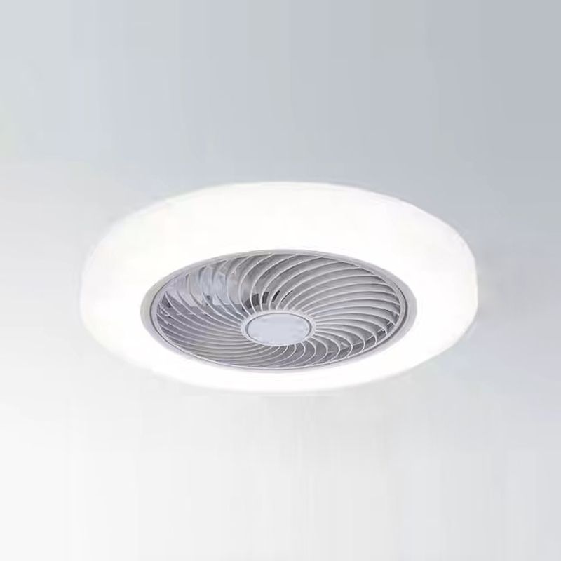 Invisible Blades Fan Lamp Modern Acrylic Bedroom LED Semi Flush Ceiling Light