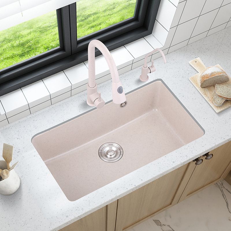 Drop-In Quartz Kitchen Sink Single Bowl Kitchen Sink in White