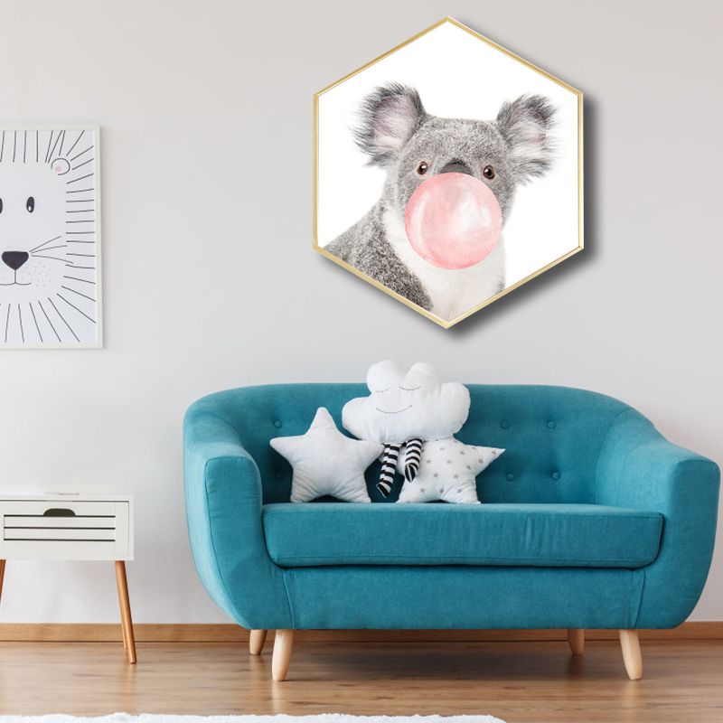 Canvas Textured Painting Kids Style Ballon and Animal Wall Decor, Multiple Sizes