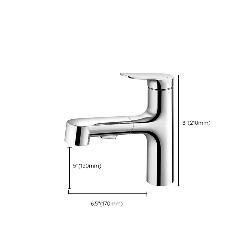 Lever Handles Sink Faucet Single Hole Chrome Brass Bathroom Sink Faucet