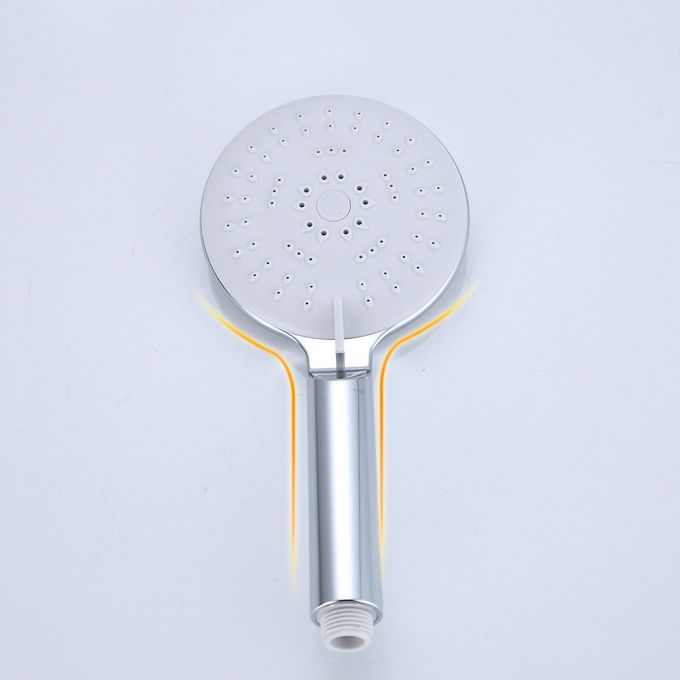 Silver Shower Head Combo Metal Modern 5-Spray Patterns Shower Heads