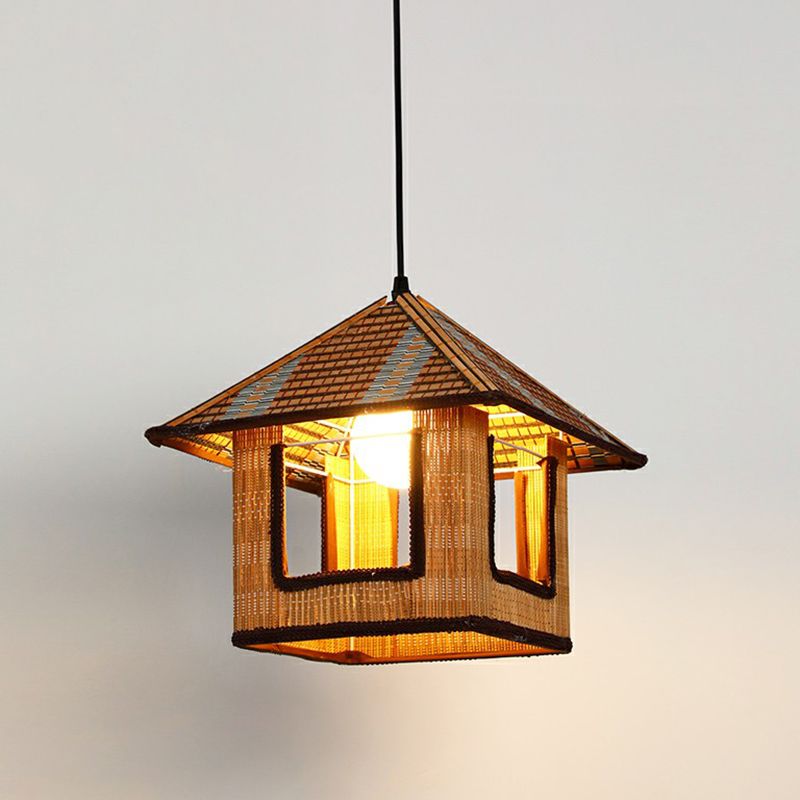 Canna ombreggiata a pendente ombreggiata Light Antique Restaurant Assiction Light Aibling Freeture in marrone