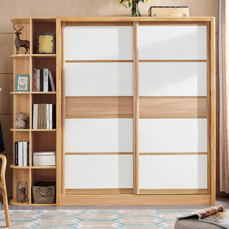 Solid Wood Kids Closet Modern Style Wardrobe Closet with Sliding Door