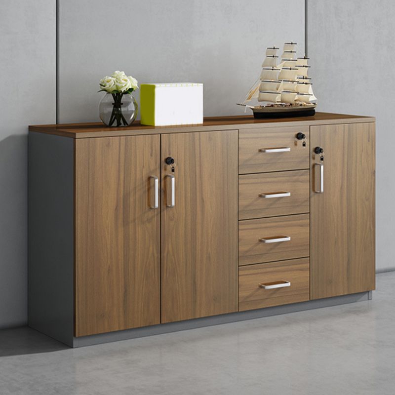 Traditional Wood File Cabinet Solid Color Wood File Cabinet with Drawers